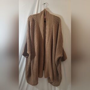 Woman Within Tan Knit Cardigan